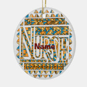 Patchwork gouden verpleegkundige keramisch ornament (Links)