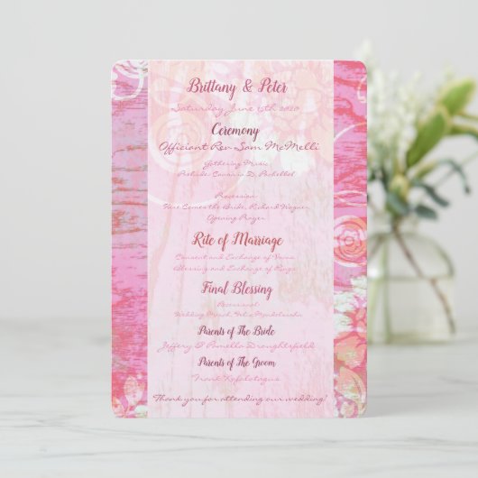 Patchwork Graffiti Wedding Programme (Debout devant)