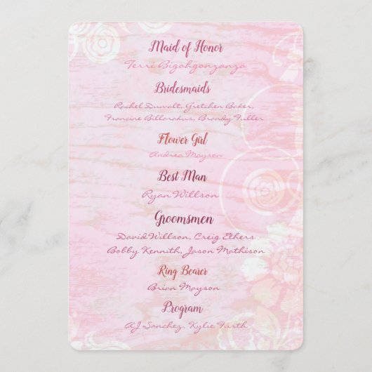 Patchwork Graffiti Wedding Programme (Dos)