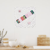 Patchwork "Grandma" op Lace Poster (Keuken)