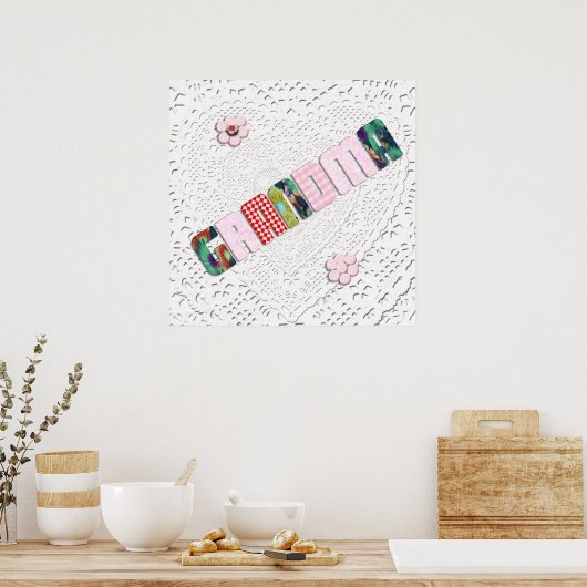 Patchwork "Grandma" op Lace Poster (Keuken)