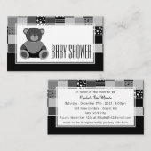 Patchwork Grey Beer, Baby shower Ticket Invitation Informatiekaartje (Voorkant / Achterkant)