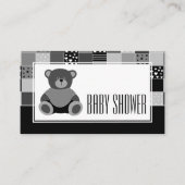 Patchwork Grey Beer, Baby shower Ticket Invitation Informatiekaartje (Voorkant)