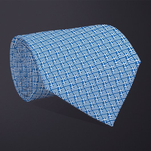 Patchwork Griekse Vlag Patroon Stropdas