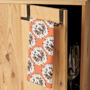 Patchwork Halloween Bat in Herfst Kleuren Theedoek
