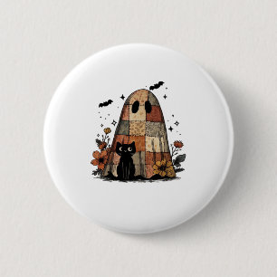 Patchwork Halloween Geest zwarte kat Essential T-S Ronde Button 5,7 Cm