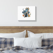 Patchwork Halloween Ghost Black Cat Essential T-Sh Canvas Afdruk (Insitu (Slaapkamer))