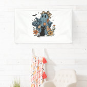 Patchwork Halloween Ghost Black Cat Essential T-Sh Spandoek (Insitu)