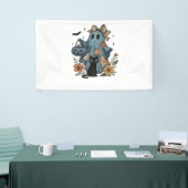 Patchwork Halloween Ghost Black Cat Essential T-Sh Spandoek (Beurs)