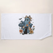 Patchwork Halloween Ghost Black Cat Essential T-Sh Strandlaken (Voorkant)