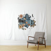 Patchwork Halloween Ghost Black Cat Essential T-Sh Wandkleed (In Situ (horizontaal))