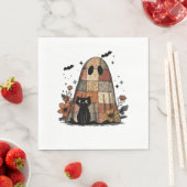 Patchwork Halloween Ghost zwarte kat Essential T-S Servet (Insitu)
