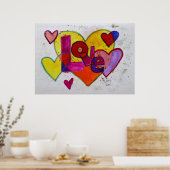 Patchwork Harten Liefde Kunst Schilderij Poster Pr (Keuken)