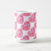 Patchwork Harten witte koffie Mok (Center)