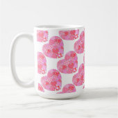 Patchwork Harten witte koffie Mok (Links)