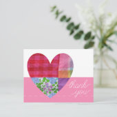 Patchwork Heart Dank je Briefkaart  (Staand voorkant)