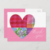 Patchwork Heart Dank je Briefkaart  (Voorkant / Achterkant)