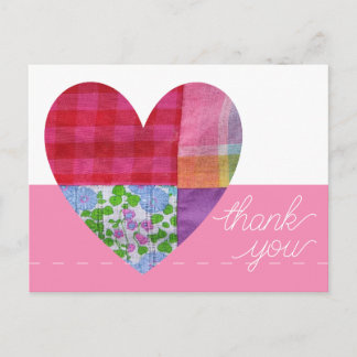 Patchwork Heart Dank je Briefkaart