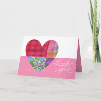 Patchwork Heart Hartelijk dank Bedankkaart