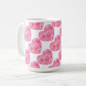 Patchwork Hearts Mug café blanc (Devant gauche)