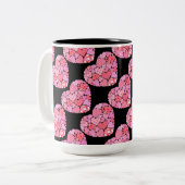 Patchwork Hearts Mug de café noir (Devant gauche)