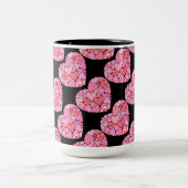 Patchwork Hearts Mug de café noir (Centre)