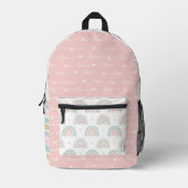 Patchwork Hearts Rainbow Kinder geprinte rugzak (Voorkant)