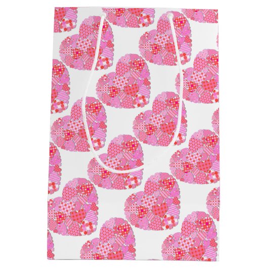 Patchwork Hearts White Cadeau sac (Dos)