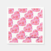 Patchwork Hearts White Napkins Servetten (Voorkant)