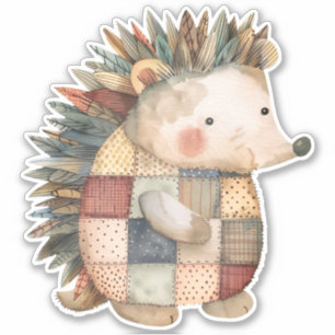 Patchwork Hedgehog Sticker