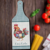 Patchwork Hen en Blue Polka Dots Snijplank