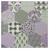 Patchwork Hexagons Lavender and Sage Stof (Swatch)