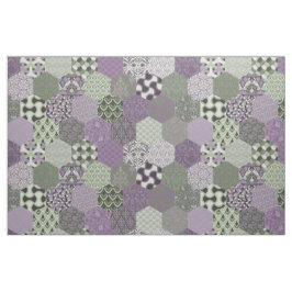 Patchwork Hexagons Lavender and Sage Stof