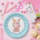 Patchwork Hippo Child's Blue Birthday Papieren Bordje (Feest)