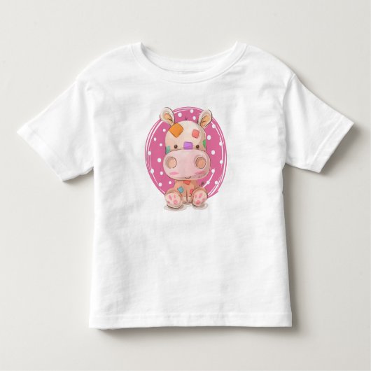 Patchwork Hippo roze Kinder Shirts (Voorkant)