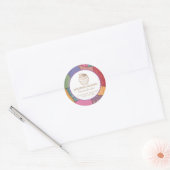Patchwork Homemade cupcakes en snoepjes Ronde Sticker (Envelop)