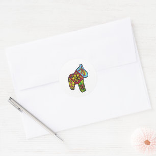 Patchwork Horse Ronde Sticker