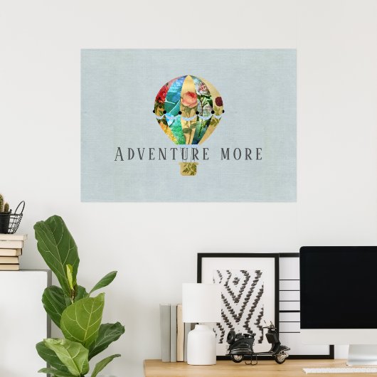 Patchwork Hot Air-ballon Poster (Thuiskantoor)