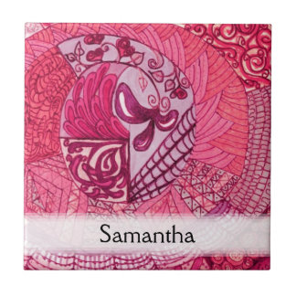patchwork - Hot roze Tegeltje