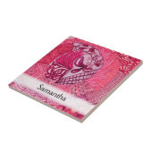 patchwork - Hot roze Tegeltje (Zijkant)