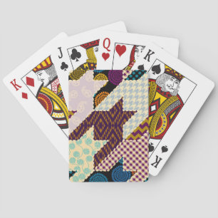 Patchwork Hounds-tooth: naadloze achtergrond Pokerkaarten