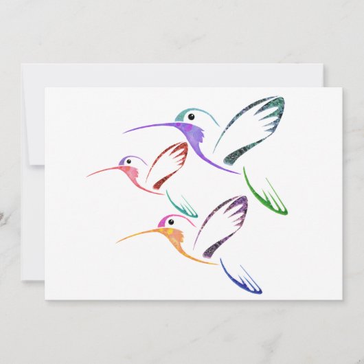 Patchwork Hummingbird Trio Kaart (Voorkant)