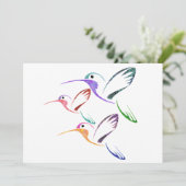 Patchwork Hummingbird Trio Kaart (Staand voorkant)