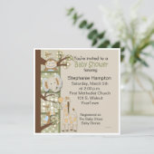 Patchwork in Greens Baby shower Invitation (Debout devant)