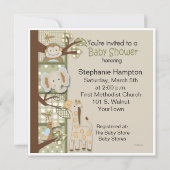 Patchwork in Greens Baby shower Invitation (Devant)