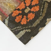 Patchwork in Red and Green Kilim Design Fleece Deken (Hoek)