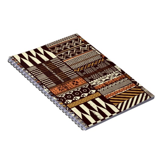 Patchwork in stamweefsel van Afrikaanse stijl abst Notitieboek (Rechterzijde)