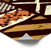 Patchwork in stamweefsel van Afrikaanse stijl abst Poster (Hoek)