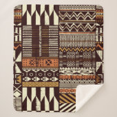Patchwork in stamweefsel van Afrikaanse stijl abst Sherpa Deken (Voorkant)