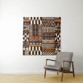 Patchwork in stamweefsel van Afrikaanse stijl abst Wandkleed (In situ)